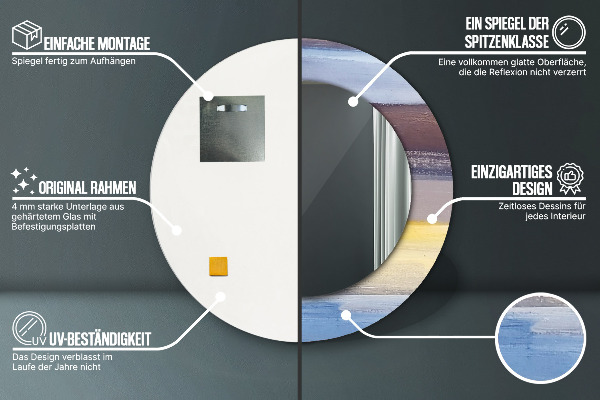 Kulaté zrcadlo rám s potiskem Abstraktní obrázek