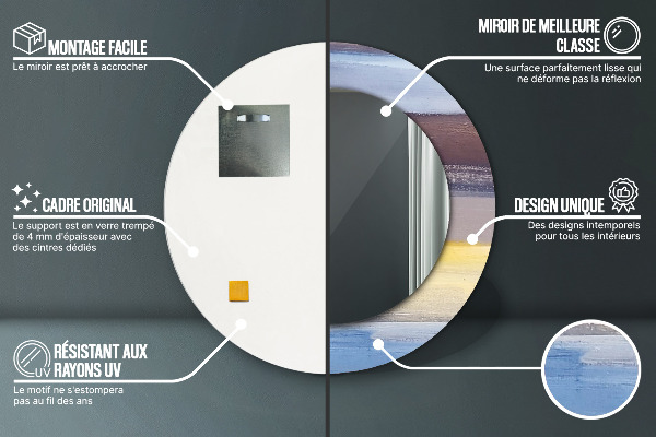 Kulaté zrcadlo rám s potiskem Abstraktní obrázek