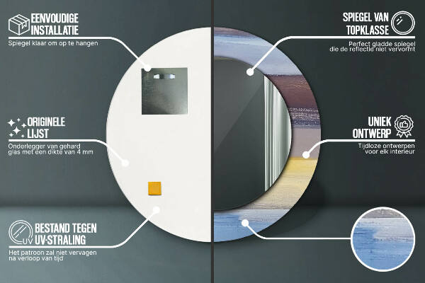 Kulaté zrcadlo rám s potiskem Abstraktní obrázek