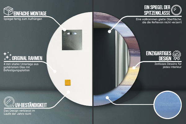 Kulaté zrcadlo rám s potiskem Abstraktní obrázek