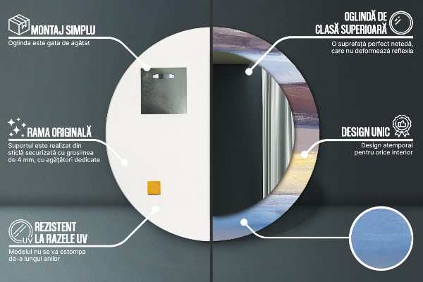 Kulaté zrcadlo rám s potiskem Abstraktní obrázek