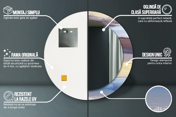 Kulaté zrcadlo rám s potiskem Abstraktní obrázek