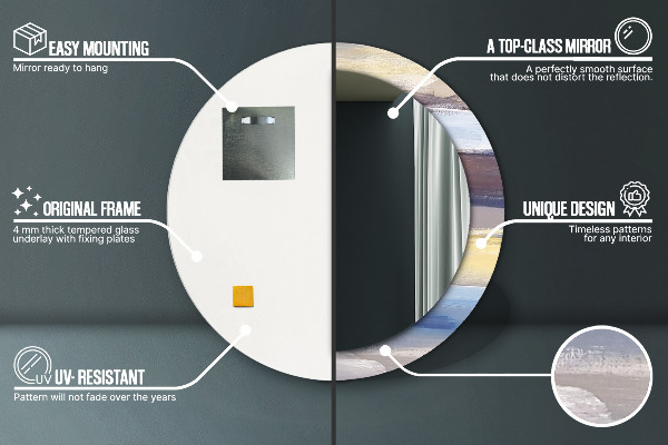 Kulaté zrcadlo rám s potiskem Abstraktní obrázek