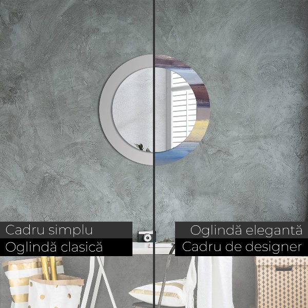 Kulaté zrcadlo rám s potiskem Abstraktní obrázek