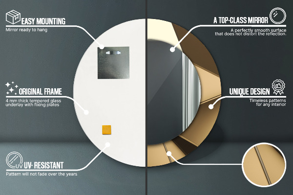 Kulaté zrcadlo rám s potiskem Moderní abstrakce