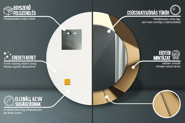 Kulaté zrcadlo rám s potiskem Moderní abstrakce