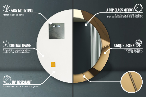 Kulaté zrcadlo rám s potiskem Moderní abstrakce