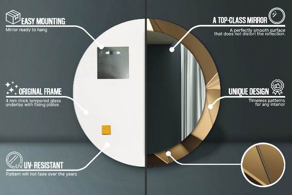 Kulaté zrcadlo rám s potiskem Moderní abstrakce