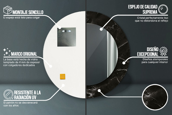 Kulaté dekorační zrcadlo Mramorový kámen