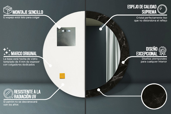 Kulaté dekorační zrcadlo Mramorový kámen