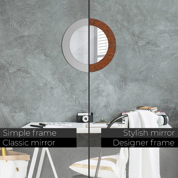 Kulaté dekorační zrcadlo Rezavý kov