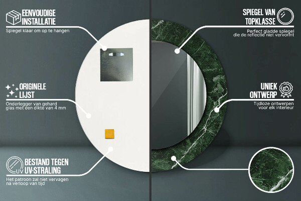 Kulaté dekorační zrcadlo Zelený mramor