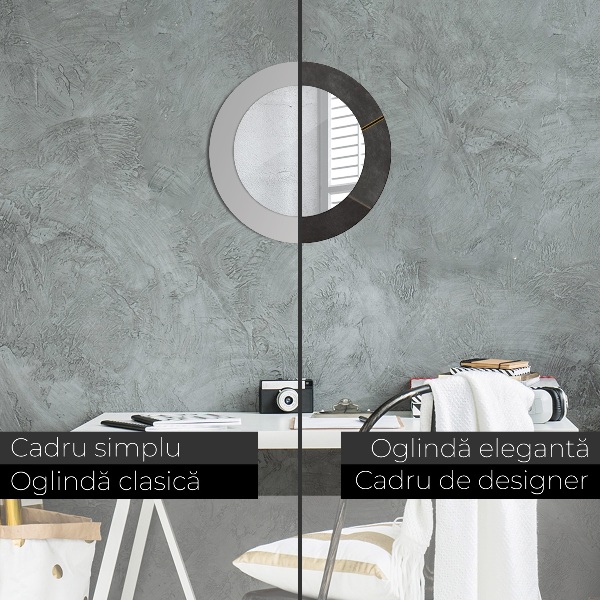 Kulaté zrcadlo s potiskem Šedé trojúhelníky