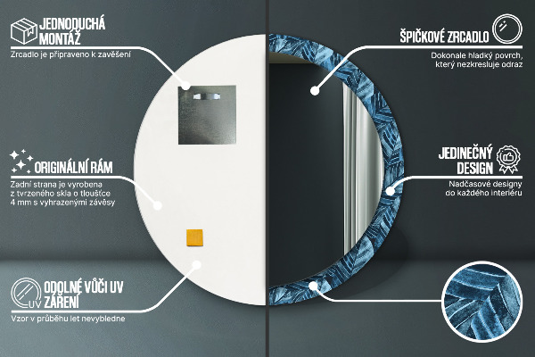 Kulaté zrcadlo s potiskem Džungle odchází