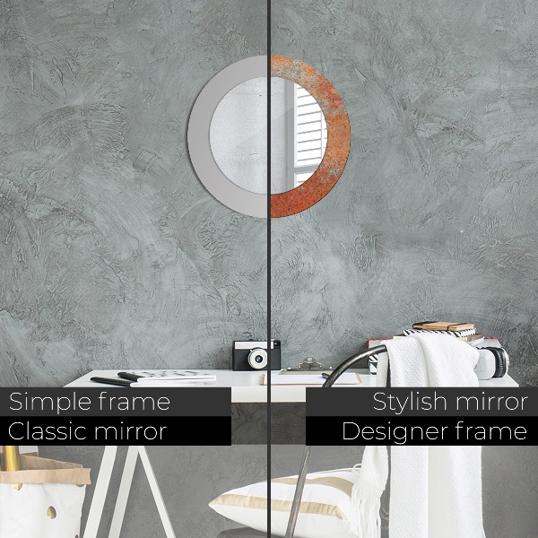 Kulaté zrcadlo s potiskem Rezavý kov