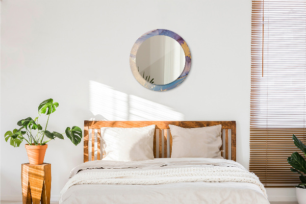 Kulaté dekorační zrcadlo na zeď Mramorový kámen