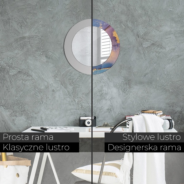 Kulaté dekorační zrcadlo na zeď Mramorový kámen