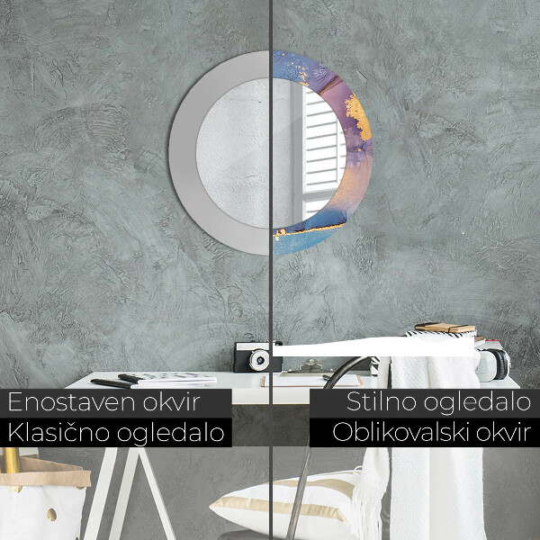 Kulaté dekorační zrcadlo na zeď Mramorový kámen