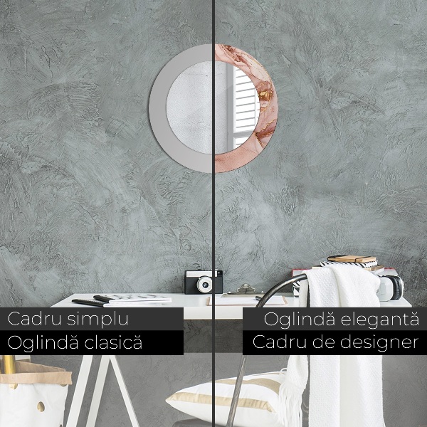 Kulaté zrcadlo rám s potiskem Abstraktní tekutina