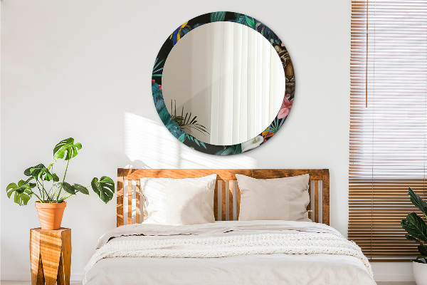 Kulaté zrcadlo rám s potiskem Les v džungli