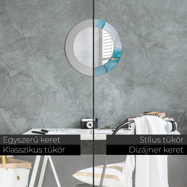 Kulaté zrcadlo rám s potiskem Abstraktní tekutina