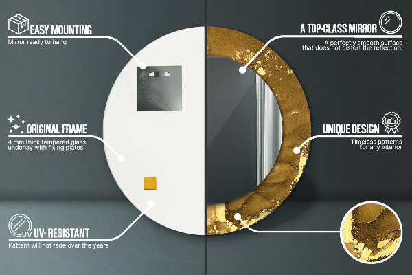 Kulaté dekorační zrcadlo na zeď Kovové víry