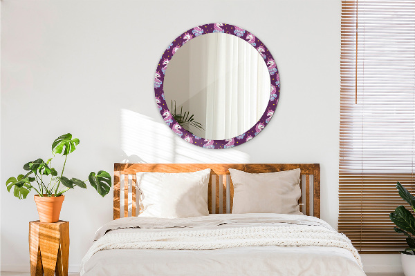 Kulaté dekorační zrcadlo na zeď Jednorožčí hvězdy