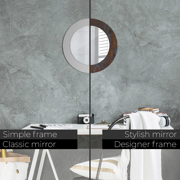 Kulaté dekorační zrcadlo Kovový rustikální