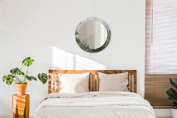 Kulaté dekorační zrcadlo Kapradiny listy