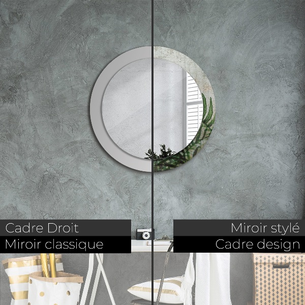 Kulaté dekorační zrcadlo Kapradiny listy