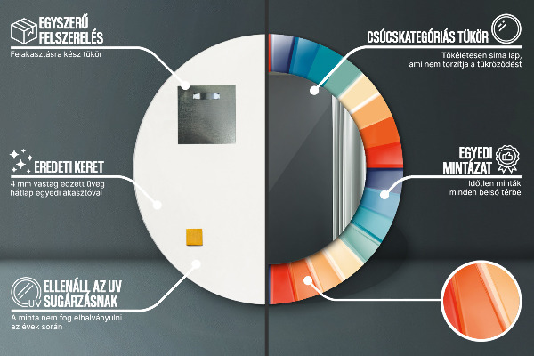 Kulaté dekorační zrcadlo Radiální soustředné pásy