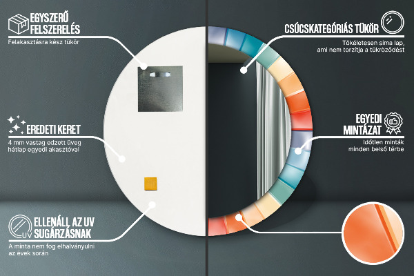 Kulaté dekorační zrcadlo Radiální soustředné pásy