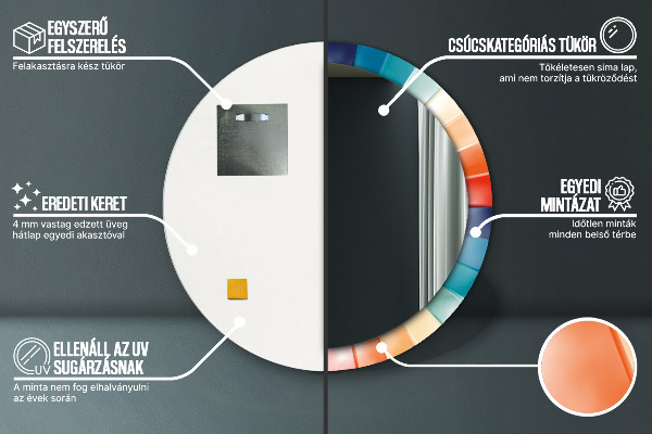 Kulaté dekorační zrcadlo Radiální soustředné pásy