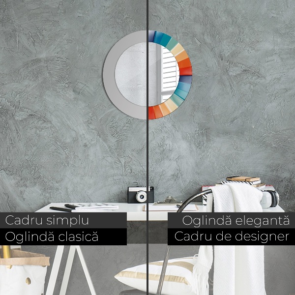 Kulaté dekorační zrcadlo Radiální soustředné pásy