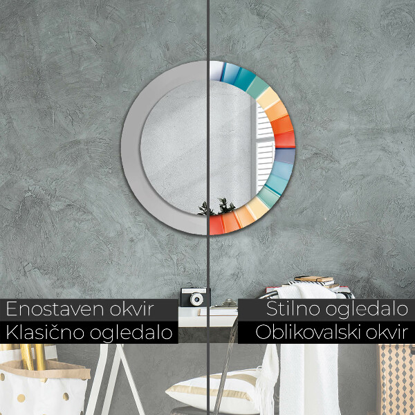 Kulaté dekorační zrcadlo Radiální soustředné pásy