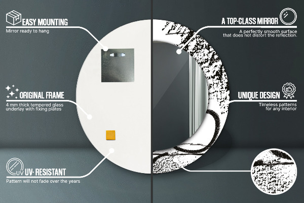 Kulaté dekorační zrcadlo Vzor graffiti