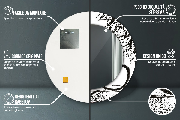 Kulaté dekorační zrcadlo Vzor graffiti