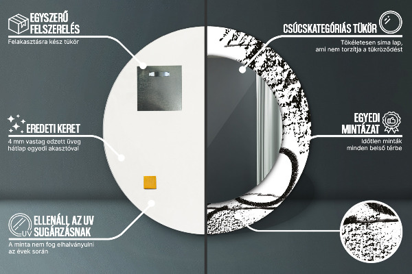 Kulaté dekorační zrcadlo Vzor graffiti