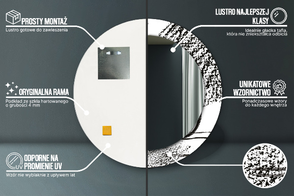 Kulaté dekorační zrcadlo Vzor graffiti