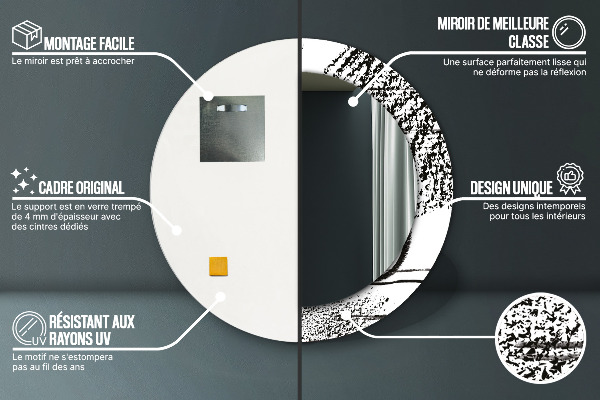 Kulaté dekorační zrcadlo Vzor graffiti