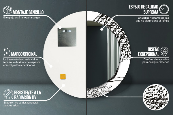 Kulaté dekorační zrcadlo Vzor graffiti