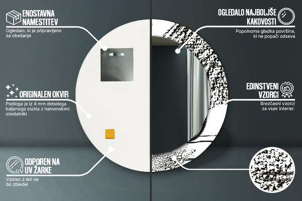 Kulaté dekorační zrcadlo Vzor graffiti