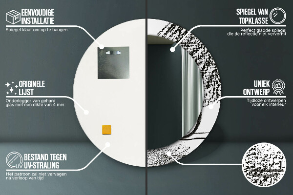 Kulaté dekorační zrcadlo Vzor graffiti