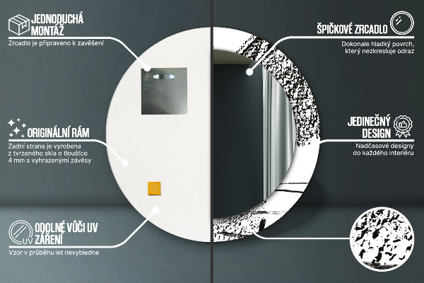 Kulaté dekorační zrcadlo Vzor graffiti
