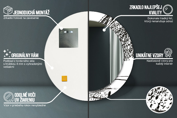 Kulaté dekorační zrcadlo Vzor graffiti