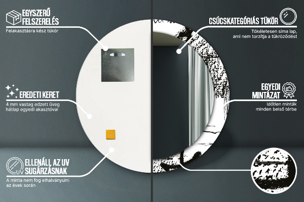 Kulaté dekorační zrcadlo Vzor graffiti