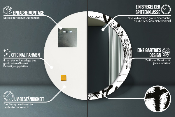 Kulaté dekorační zrcadlo Vzor graffiti