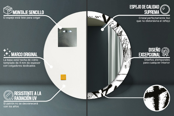 Kulaté dekorační zrcadlo Vzor graffiti