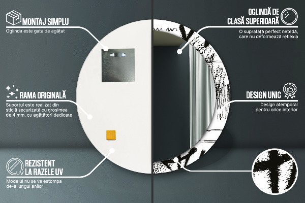 Kulaté dekorační zrcadlo Vzor graffiti