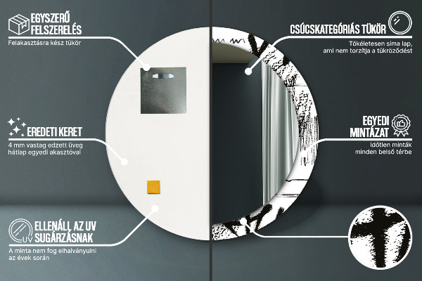 Kulaté dekorační zrcadlo Vzor graffiti